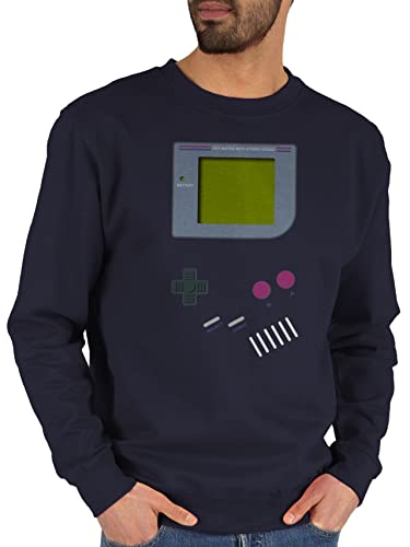 Sweater Pullover Sweatshirt Herren Damen - Karneval & Fasching - Gameboy - M - Dunkelblau - und 90er Feier Fasching+verkleidung 90 er Party kölscher Retro Gamer Frauen nerdgeschenk für von Shirtracer