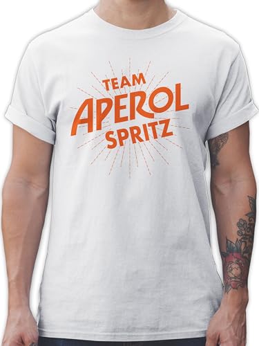 T-Shirt Herren - Karneval & Fasching - Team Aperol Spritz JGA Mädelsabend Spritztour Aperol Geschenk - M - Weiß - Koeln Outfit costüm Partner &Fasching köln Shirt faschingst-Shirt Karnevals von Shirtracer