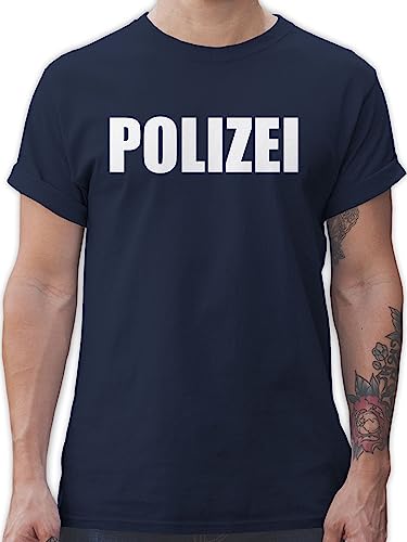 T-Shirt Herren - Karneval & Fasching - Polizei Polizeiuniform Polizist Polizeikostüm SEK Polizistin Police SWAT - S - Navy Blau - Fastnacht polizeiuniformen Shirt karnevalst-Shirt köstüme von Shirtracer