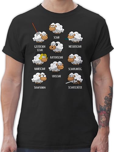 T-Shirt Herren - Schafe Schäfchen Schäfer Schaf Sheep Schafbauer Lustig Witzig - XL - Schwarz - Tshirt schafen unschaf Shirt von Shirtracer