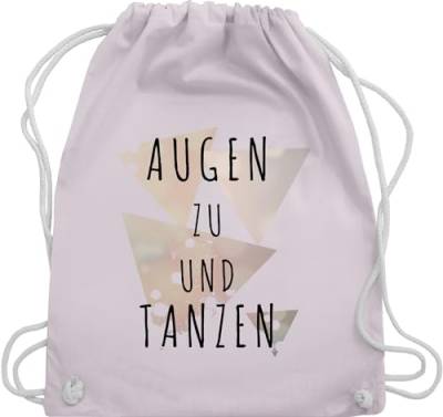 Turnbeutel Rucksack - Festival Zubehör - Augen zu und tanzen - Unisize - Pastell Rosa - sportbeutel damen sprüche turntasche cheerleader sport beutel sachen für sportbeutel, trainer geschenk von Shirtracer