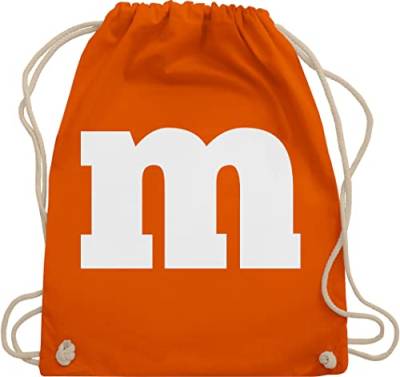 Shirtracer Turnbeutel Rucksack - Karneval & Fasching - Taschen - M Aufdruck - Unisize - Orange - tasche wurfbeutel+karneval verkleidungen mit einem bag wurfbeutel fasent drauf beuteltasche wurftasche von Shirtracer