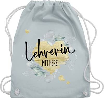 Turnbeutel Rucksack - Taschen - Lehrerin mit Herz - Abschiedsgeschenk Weihnachten - Unisize - Pastell Blau - stofftasche geschenk für geschenke fuer lehrerinnen zum abschied turn beutel danke beste von Shirtracer