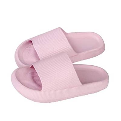 shownicer Badeschlappen Damen Herren Sandalen Sommer Unisex Badeschuhe Home Slippers Badelatschen Gartenschuhe rutschfest Pantoffeln Indoor Hausschuhe cloudyzz Schlappen A Pink 38/39 EU von shownicer