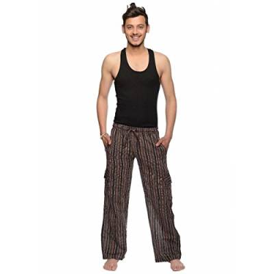 Simandra Haremshose Freizeithose Fischerhose Fitness Cargo Hippie Goa Schlupfhose PSY Ethno Sport Happening (Braun, XL) von Simandra