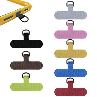 8 Stück Handy Lanyard Patch, Universal Stoff Patch Pad mit Metallring, Handy Sicherung für Handgelenk oder Umhängeband, 8 Farben von Simsky