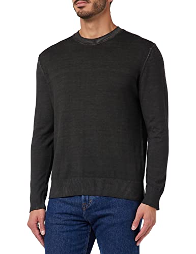 Sisley Men's L/S 18BAS101N Sweater, Black 700, S von SISLEY