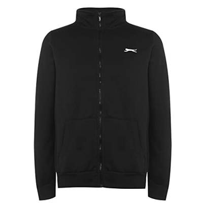 Slazenger Herren Jacke Baumwolle Langarm Freizeit Reissverschluss Trainingsjacke Schwarz Extra LGE von Slazenger