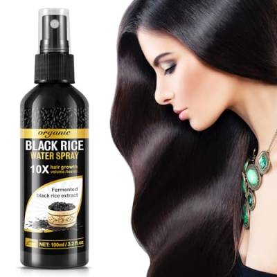 Bio BLACK RICE Haarwuchsöl, WATER SPRAY Haarwuchsbehandlung für Männer und Frauen, stoppt Haarausfall und Ausdünnung, Biotin Haarwuchsserum für kräftigeres, dickeres und längeres Haar, 100ml von Smddx