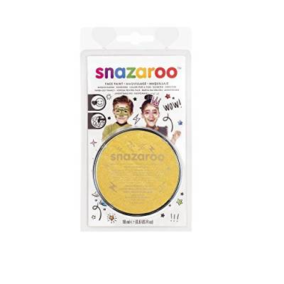 Snazaroo 1119777 Kinderschminke, hautfreundliche hypoallergene Gesichtschminke auf Wasserbasis, wasservermalbar, parabenfrei, 18ml Topf - Gold metallic von Snazaroo