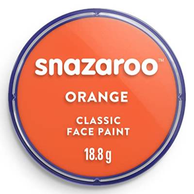 Snazaroo 1175553 Kinderschminke, hautfreundliche hypoallergene Gesichtschminke auf Wasserbasis, wasservermalbar, parabenfrei, 75ml Topf - Orange von Snazaroo