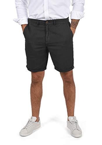 Solid SDLoras Herren Leinenshorts Kurze Leinenhose Bermuda mit Gürtelschlaufen Regular fit, Größe:S, Farbe:Black (9000) von Solid