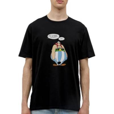 Spreadshirt Asterix & Obelix - Obelix Beleidigt Spruch Männer T-Shirt, 4XL, Schwarz von Spreadshirt