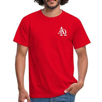 Spreadshirt Alpha Omega Männer T-Shirt, L, Rot von Spreadshirt