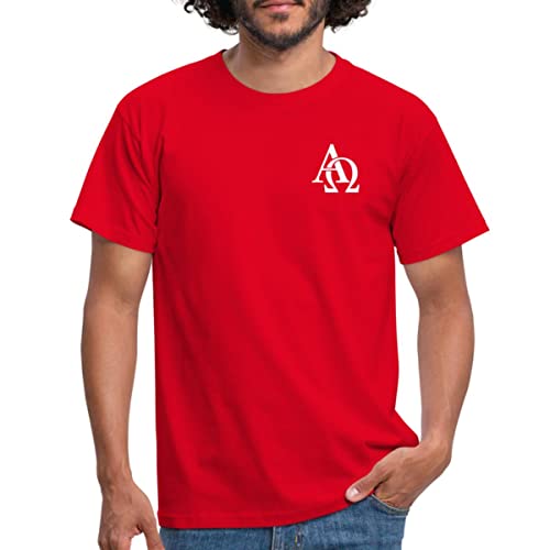 Spreadshirt Alpha Omega Männer T-Shirt, L, Rot von Spreadshirt