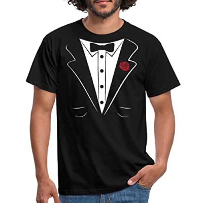 Spreadshirt Anzug Tuxedo Smoking Lustig Fasching Karneval Witzig Männer T-Shirt, 4XL, Schwarz von Spreadshirt