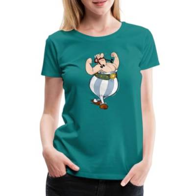 Spreadshirt Asterix & Obelix Glücklich Muskeln Frauen Premium T-Shirt, L, Divablau von Spreadshirt
