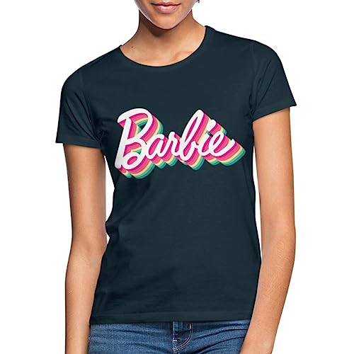 Spreadshirt Barbie Buntes Logo Frauen T-Shirt, L, Navy von Spreadshirt