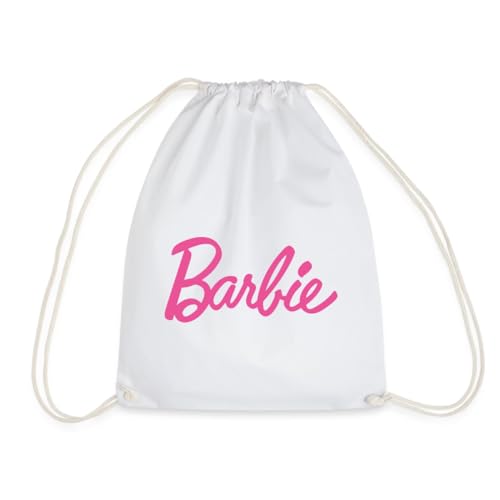 Spreadshirt Barbie Klassisches Logo Turnbeutel, One size, weiß von Spreadshirt