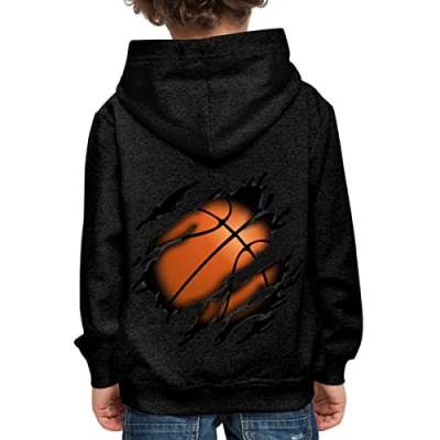 Spreadshirt Basketball Geschenke Ball Sport Basketball Geschenkideen Kinder Premium Hoodie, 134/146 (9-11 Jahre), Anthrazit von Spreadshirt