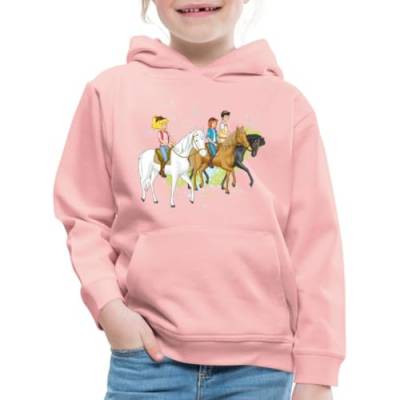 Spreadshirt Bibi Und Tina Ausritt Mit Alexander Falkenstein Kinder Premium Hoodie, 98/104 (3-4 Jahre), Kristallrosa von Spreadshirt