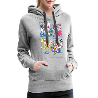 Spreadshirt Diddl Und Diddlina Sind Verliebt Frauen Premium Hoodie, M, Grau meliert von Spreadshirt