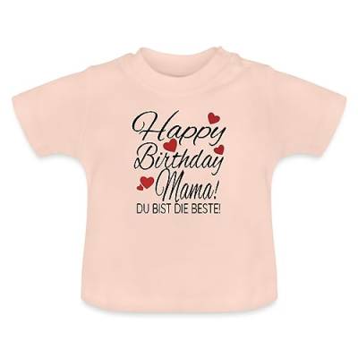 Spreadshirt Happy Birthday Mama Geburtstag Baby Bio-T-Shirt mit Rundhals, 6-12 Monate, Kristallrosa von Spreadshirt