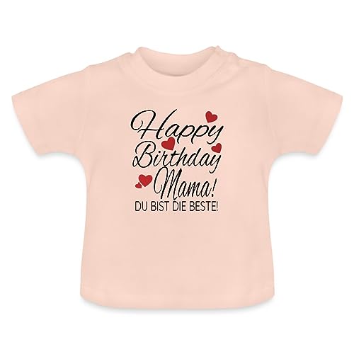 Spreadshirt Happy Birthday Mama Geburtstag Baby Bio-T-Shirt mit Rundhals, 6-12 Monate, Kristallrosa von Spreadshirt