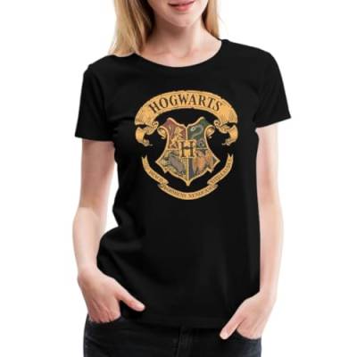 Spreadshirt Harry Potter Hogwarts Wappen Frauen Premium T-Shirt, XXL, Schwarz von Spreadshirt