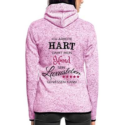 Spreadshirt Ich Arbeite Hart Hund Luxusleben Frauen Kapuzen-Fleecejacke, XL, Lila meliert von Spreadshirt