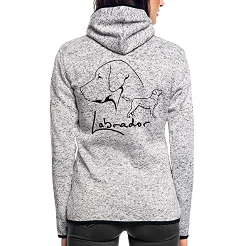 Spreadshirt Labrador Hund Hundebesitzer Hundemama Frauen Kapuzen-Fleecejacke, XL, Hellgrau meliert von Spreadshirt