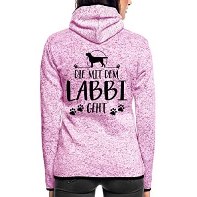 Spreadshirt Die Mit Dem Labbi Geht Frauen Kapuzen-Fleecejacke, M, Lila meliert von Spreadshirt