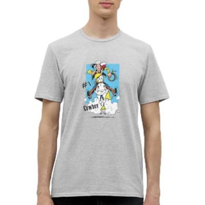 Spreadshirt Lucky Luke Cowboy mit Pferd Jolly Jumper Männer T-Shirt, XL, Grau meliert von Spreadshirt