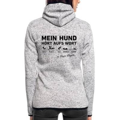 Spreadshirt Mein Hund Hört Aufs Wort Zuhause Frauen Kapuzen-Fleecejacke, M, Hellgrau meliert von Spreadshirt