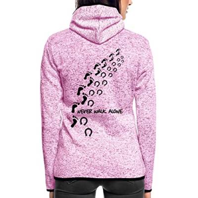 Spreadshirt Never Walk Alone Mensch Pferd Frauen Kapuzen-Fleecejacke, S, Lila meliert von Spreadshirt