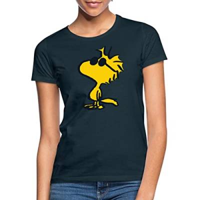 Spreadshirt Peanuts Woodstock Sonnenbrille Cool Frauen T-Shirt, S, Navy von Spreadshirt