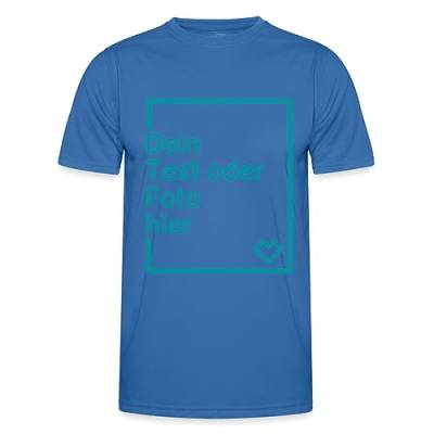 Spreadshirt Personalisierbares Sportshirt Selbst Gestalten mit Foto und Text Wunschmotiv Männer Funktions-T-Shirt, L, Königsblau von Spreadshirt