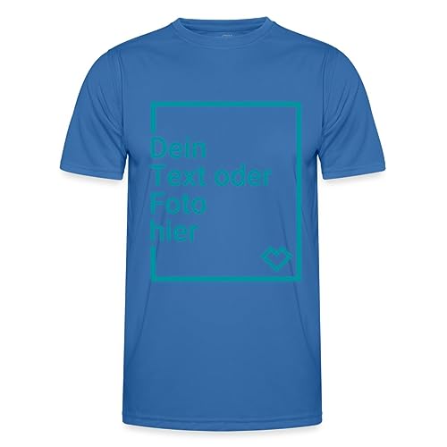Spreadshirt Personalisierbares Sportshirt Selbst Gestalten mit Foto und Text Wunschmotiv Männer Funktions-T-Shirt, M, Königsblau von Spreadshirt