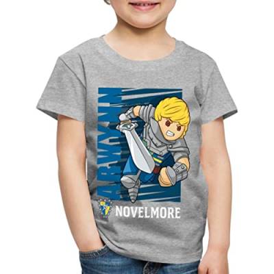 Spreadshirt Playmobil Novelmore Charakter Arwynn Kinder Premium T-Shirt, 122/128 (6 Jahre), Grau meliert von Spreadshirt
