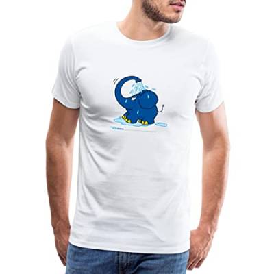 Spreadshirt Sendung Mit Der Maus Kleiner Elefant Dusche Männer Premium T-Shirt, XXL, weiß von Spreadshirt