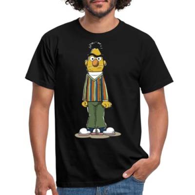 Spreadshirt Sesamstraße Bert wütend Männer T-Shirt, S, Schwarz von Spreadshirt