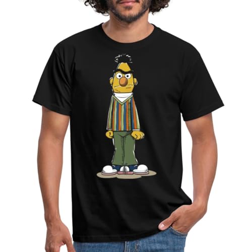 Spreadshirt Sesamstraße Bert wütend Männer T-Shirt, S, Schwarz von Spreadshirt