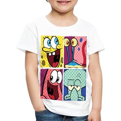 Spreadshirt Spongebob Schwammkopf Patrick Gary Thaddäus Kinder Premium T-Shirt, 122/128 (6 Jahre), weiß von Spreadshirt