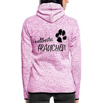 Spreadshirt Weltbestes Frauchen Frauen Kapuzen-Fleecejacke, XL, Lila meliert von Spreadshirt