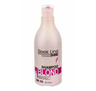 Stapiz Haarshampoo Sleek Line Blonde Pink Shampoo mit Seide 300ml von Stapiz