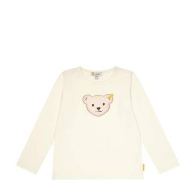 Steiff Unisex Kids T Langarm Teddykopf mit Squeezer Shirt, Antique White, 110 von Steiff