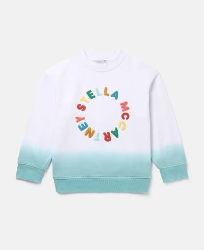 Stella McCartney - Sweatshirt mit Logo und Farbverlauf, Frau, Weiß Bunt, Größe: 5 von Stella McCartney