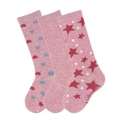 Sterntaler Mädchen Socken Kniestrümpfe 3er-pack Herzen, Rosa (Rosa Mel. 703), 27-30 von Sterntaler