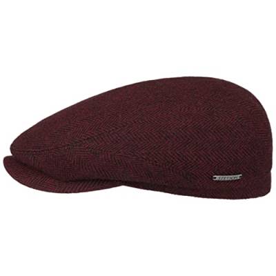 Stetson Belfast Classic Wool Flatcap Schiebermütze Schirmmütze Herrenmütze Wintercap Herrenkappe Schirmmützen (58 cm - dunkelrot) von Stetson