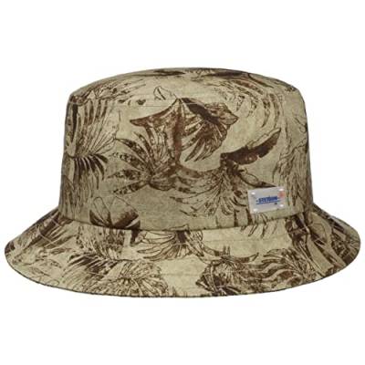 Stetson Vilco Bucket Leinenhut - Hut aus Leinen - Sommerhut mit floralem Design - Made in The EU - Damen & Herren - Frühjahr/Sommer Khaki M (56-57 cm) von Stetson